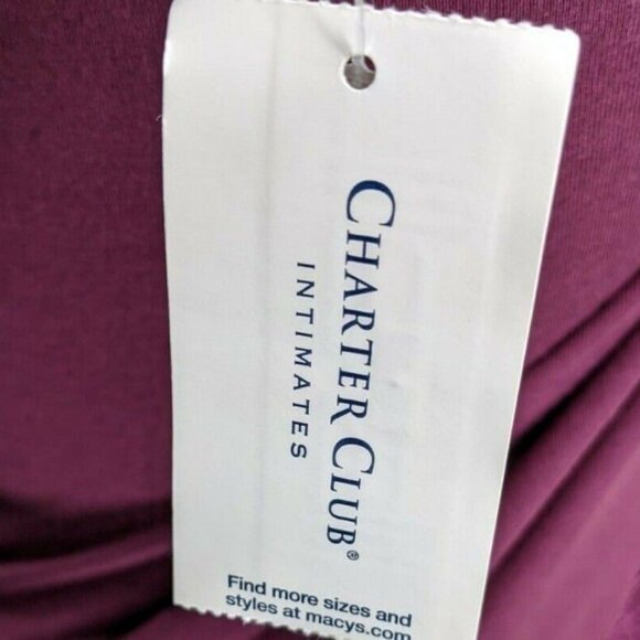 Charter Club Womens Lace Trim Pajama Set Savory Wine Modal Stretch Knit XS NEW - Picture 5 of 10